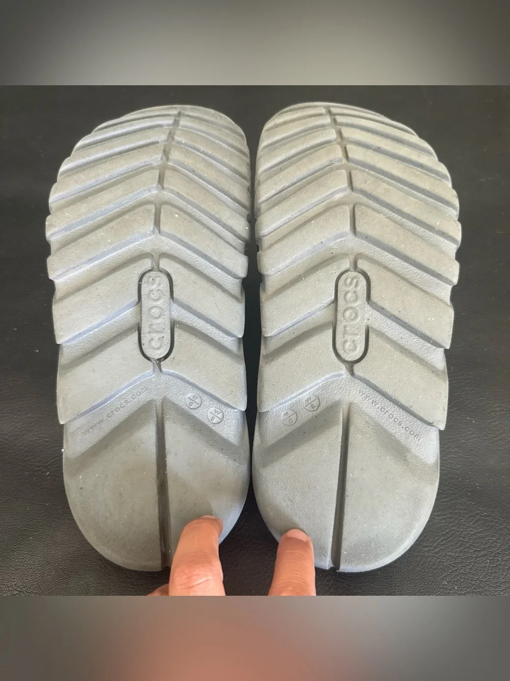 Crocs Unisex Duet Clog Men's 6 Women's 8 Blue Gray Strap Logo Slip On Sandal